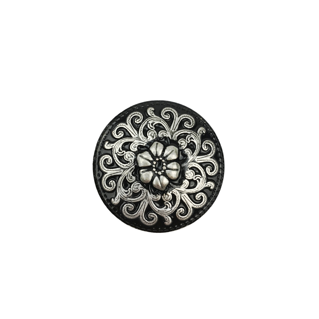 Floral Concho Black Silver