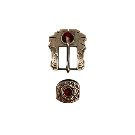 Schnalle Flower Buckle mit Steinen